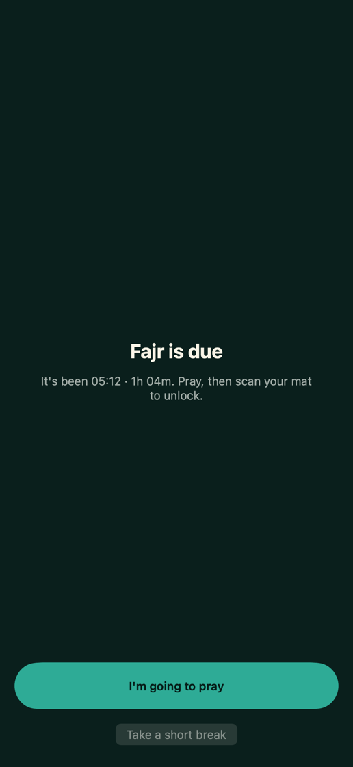 Fajr shield explaining that prayer is due